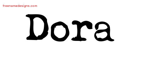 Vintage Writer Name Tattoo Designs Dora Free Lettering