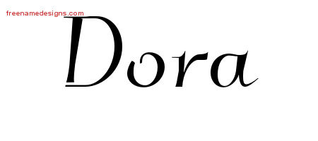 Elegant Name Tattoo Designs Dora Free Graphic