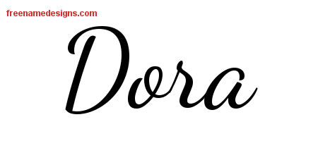 Lively Script Name Tattoo Designs Dora Free Printout