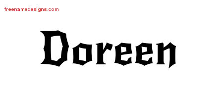Gothic Name Tattoo Designs Doreen Free Graphic