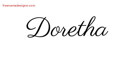 Classic Name Tattoo Designs Doretha Graphic Download