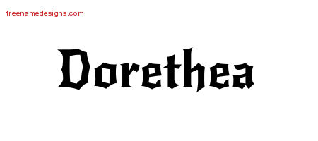 Gothic Name Tattoo Designs Dorethea Free Graphic