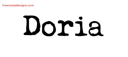 Vintage Writer Name Tattoo Designs Doria Free Lettering