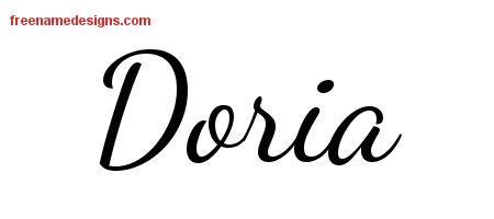 Lively Script Name Tattoo Designs Doria Free Printout