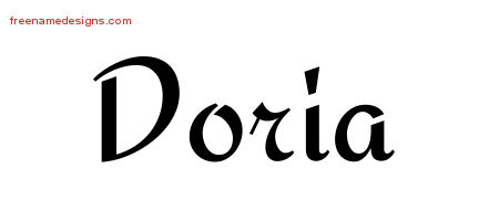 Calligraphic Stylish Name Tattoo Designs Doria Download Free