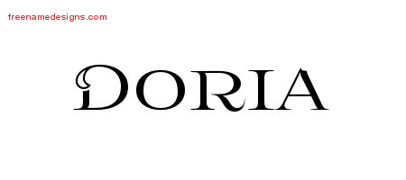 Flourishes Name Tattoo Designs Doria Printable