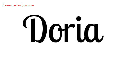 Handwritten Name Tattoo Designs Doria Free Download
