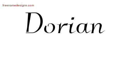 Elegant Name Tattoo Designs Dorian Free Graphic