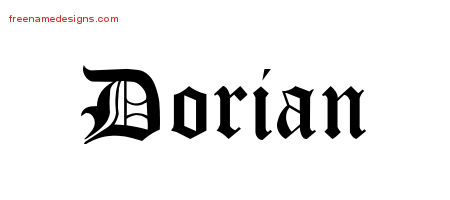 Blackletter Name Tattoo Designs Dorian Printable