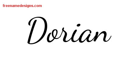 Lively Script Name Tattoo Designs Dorian Free Printout