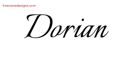 Calligraphic Name Tattoo Designs Dorian Free Graphic