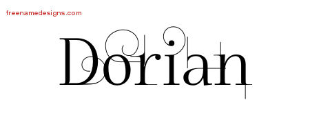 Decorated Name Tattoo Designs Dorian Free Lettering