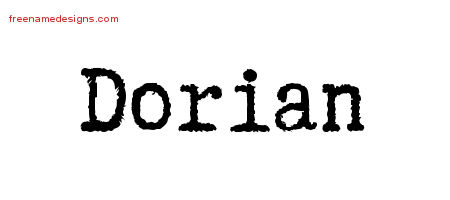 Typewriter Name Tattoo Designs Dorian Free Printout