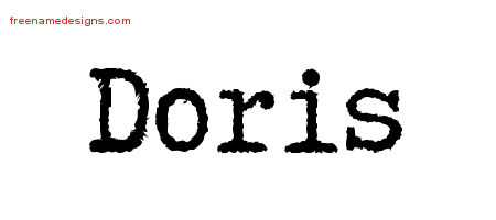 Typewriter Name Tattoo Designs Doris Free Download