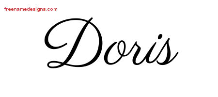 Classic Name Tattoo Designs Doris Graphic Download