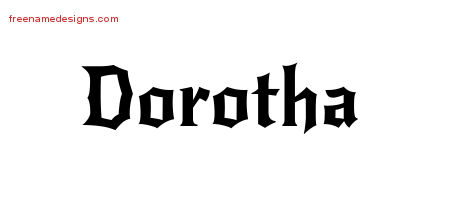Gothic Name Tattoo Designs Dorotha Free Graphic