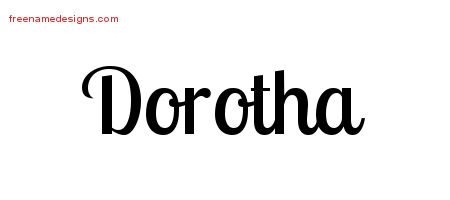 Handwritten Name Tattoo Designs Dorotha Free Download