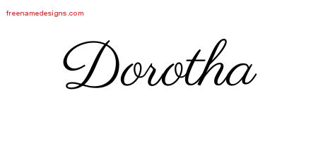 Classic Name Tattoo Designs Dorotha Graphic Download