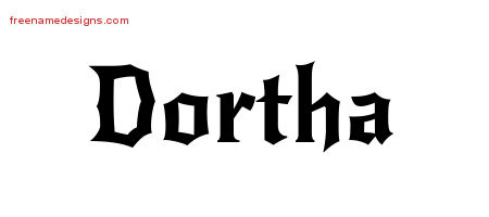 Gothic Name Tattoo Designs Dortha Free Graphic