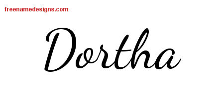 Lively Script Name Tattoo Designs Dortha Free Printout