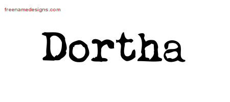 Vintage Writer Name Tattoo Designs Dortha Free Lettering