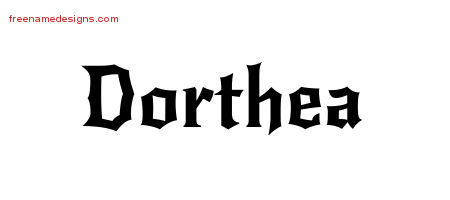Gothic Name Tattoo Designs Dorthea Free Graphic