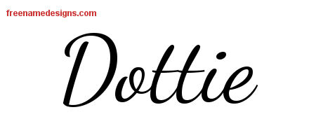 Lively Script Name Tattoo Designs Dottie Free Printout