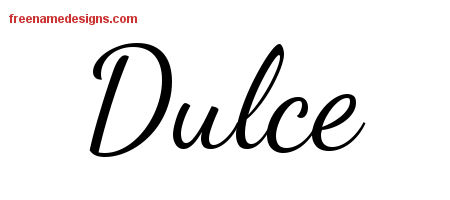 Lively Script Name Tattoo Designs Dulce Free Printout