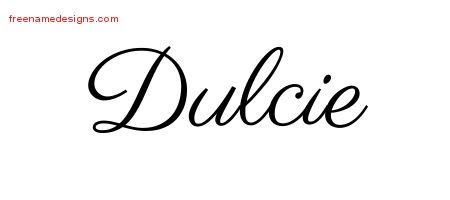 Classic Name Tattoo Designs Dulcie Graphic Download