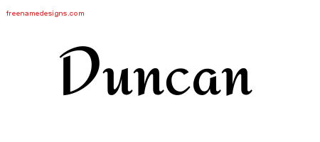 Calligraphic Stylish Name Tattoo Designs Duncan Free Graphic