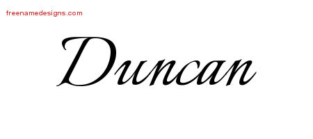 Calligraphic Name Tattoo Designs Duncan Free Graphic