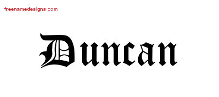 Blackletter Name Tattoo Designs Duncan Printable