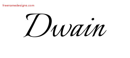 Calligraphic Name Tattoo Designs Dwain Free Graphic