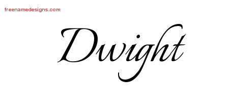 Calligraphic Name Tattoo Designs Dwight Free Graphic