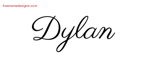 Classic Name Tattoo Designs Dylan Printable