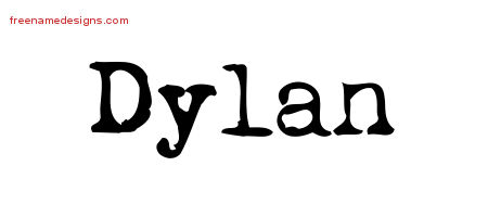 Vintage Writer Name Tattoo Designs Dylan Free