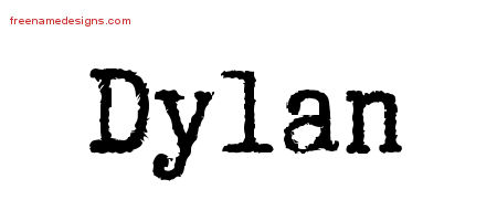 Typewriter Name Tattoo Designs Dylan Free Printout