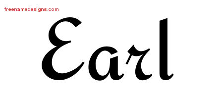 Calligraphic Stylish Name Tattoo Designs Earl Free Graphic