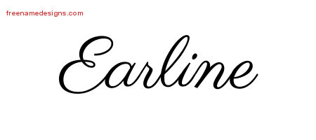 Classic Name Tattoo Designs Earline Graphic Download