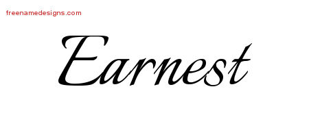 Calligraphic Name Tattoo Designs Earnest Free Graphic