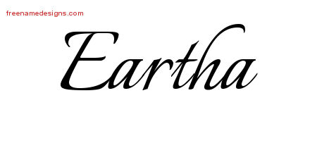Calligraphic Name Tattoo Designs Eartha Download Free