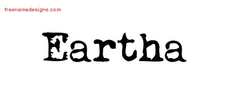 Vintage Writer Name Tattoo Designs Eartha Free Lettering