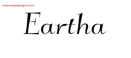 Elegant Name Tattoo Designs Eartha Free Graphic