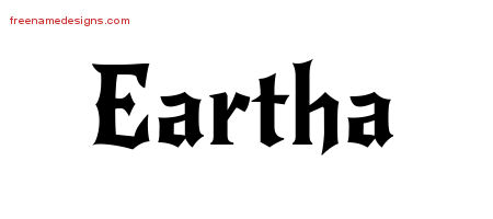 Gothic Name Tattoo Designs Eartha Free Graphic