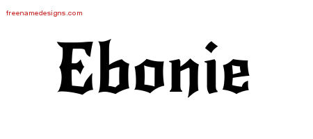 Gothic Name Tattoo Designs Ebonie Free Graphic