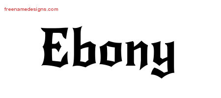 Gothic Name Tattoo Designs Ebony Free Graphic