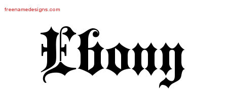 Old English Name Tattoo Designs Ebony Free