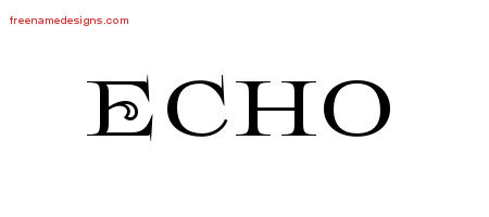 Flourishes Name Tattoo Designs Echo Printable