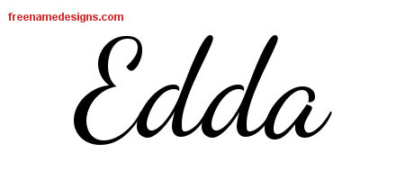 Lively Script Name Tattoo Designs Edda Free Printout