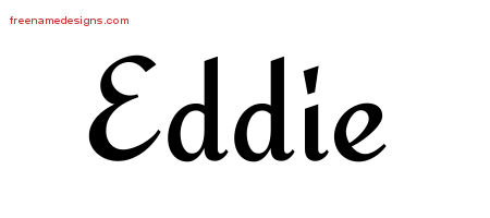 Calligraphic Stylish Name Tattoo Designs Eddie Free Graphic